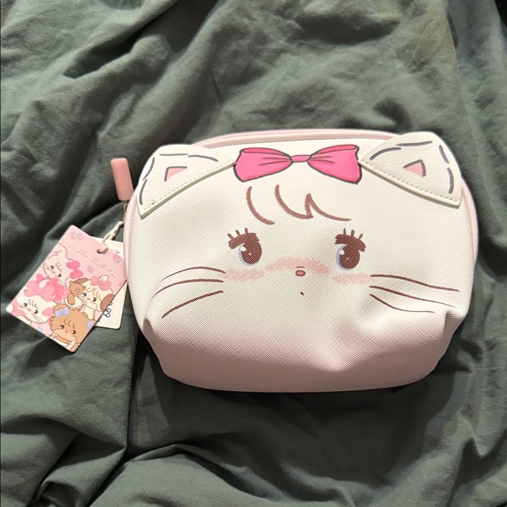 Cute Pink Cosmetic Bag with Bow Design